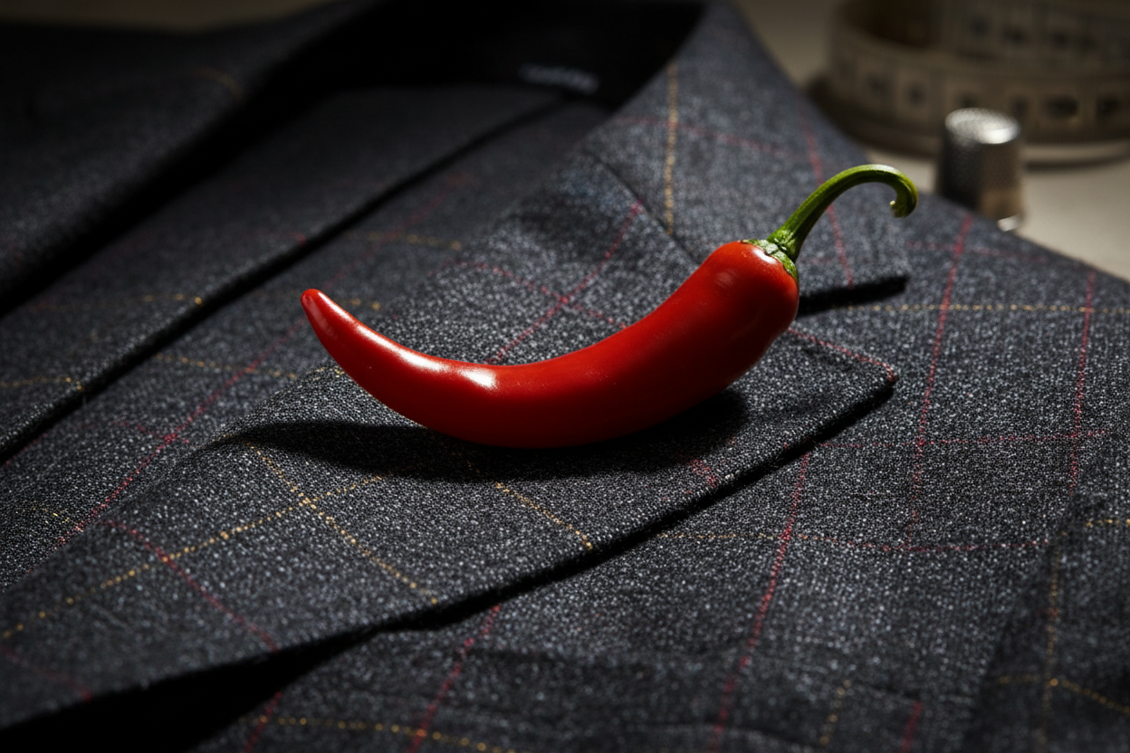 Luxury fabric with chili pepper